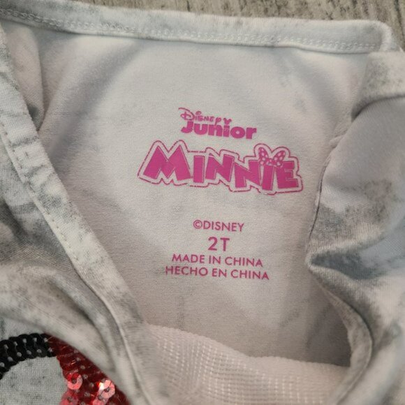 3/$18 Disney Junior Minnie mouse toddler girl white & grey short sleeve size 2T - Picture 4 of 6